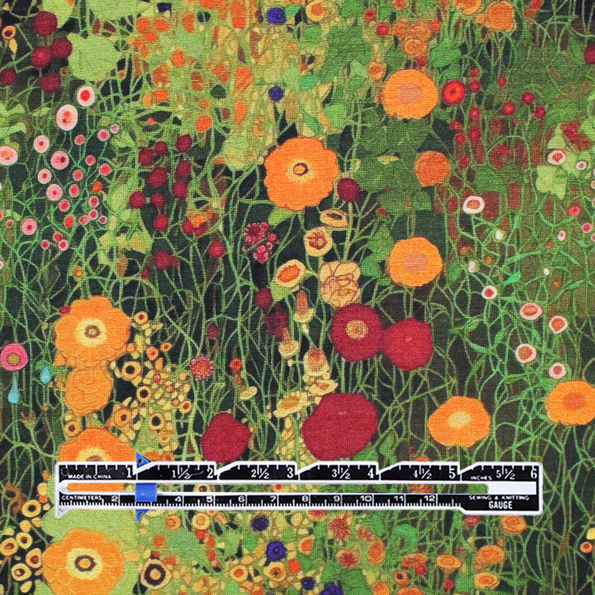 Dutch digital 'Klimt study' viscose knit, Oeko-Tex cert. - moss