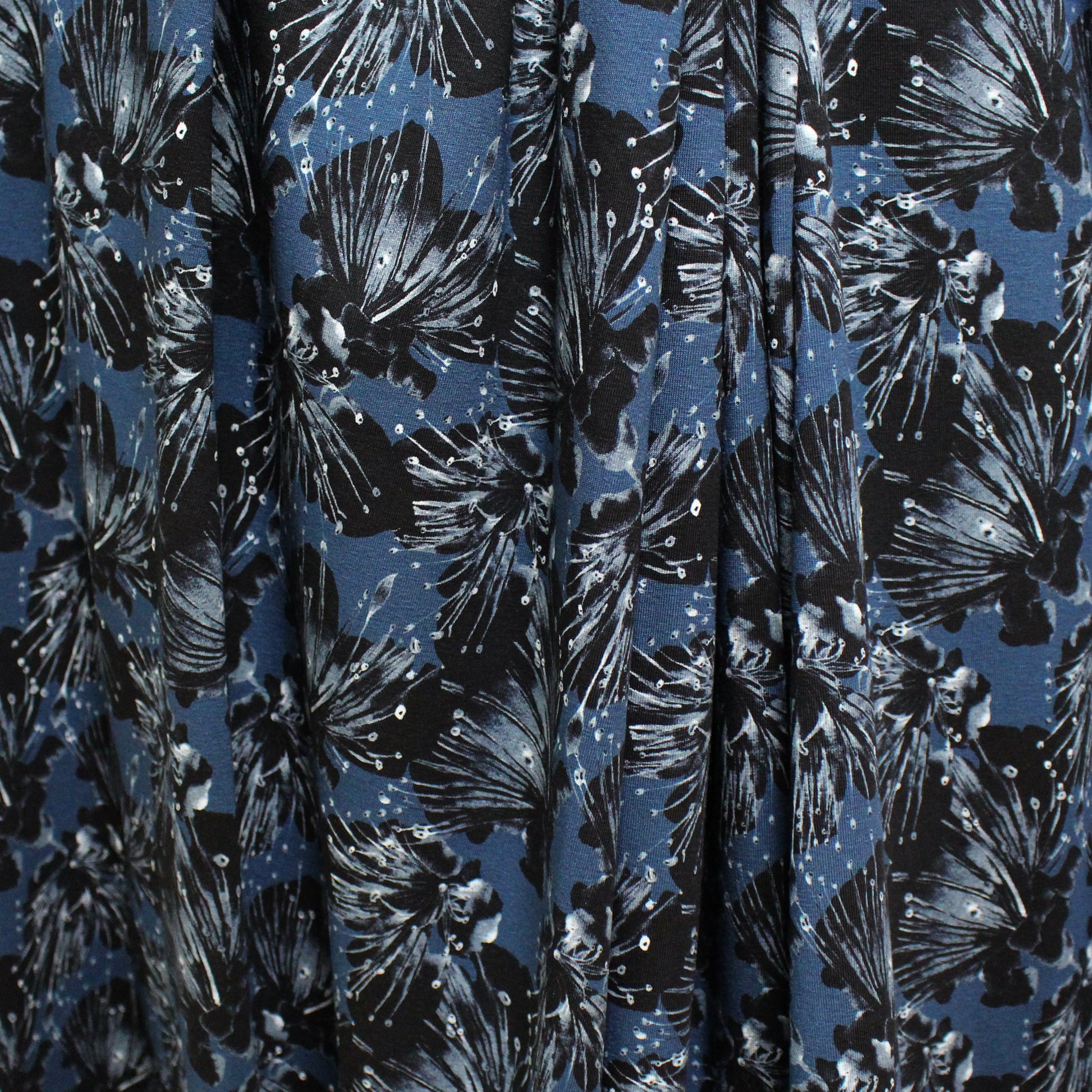 Dutch digital cotton knit 'ocean floral' Oeko-Tex cert.