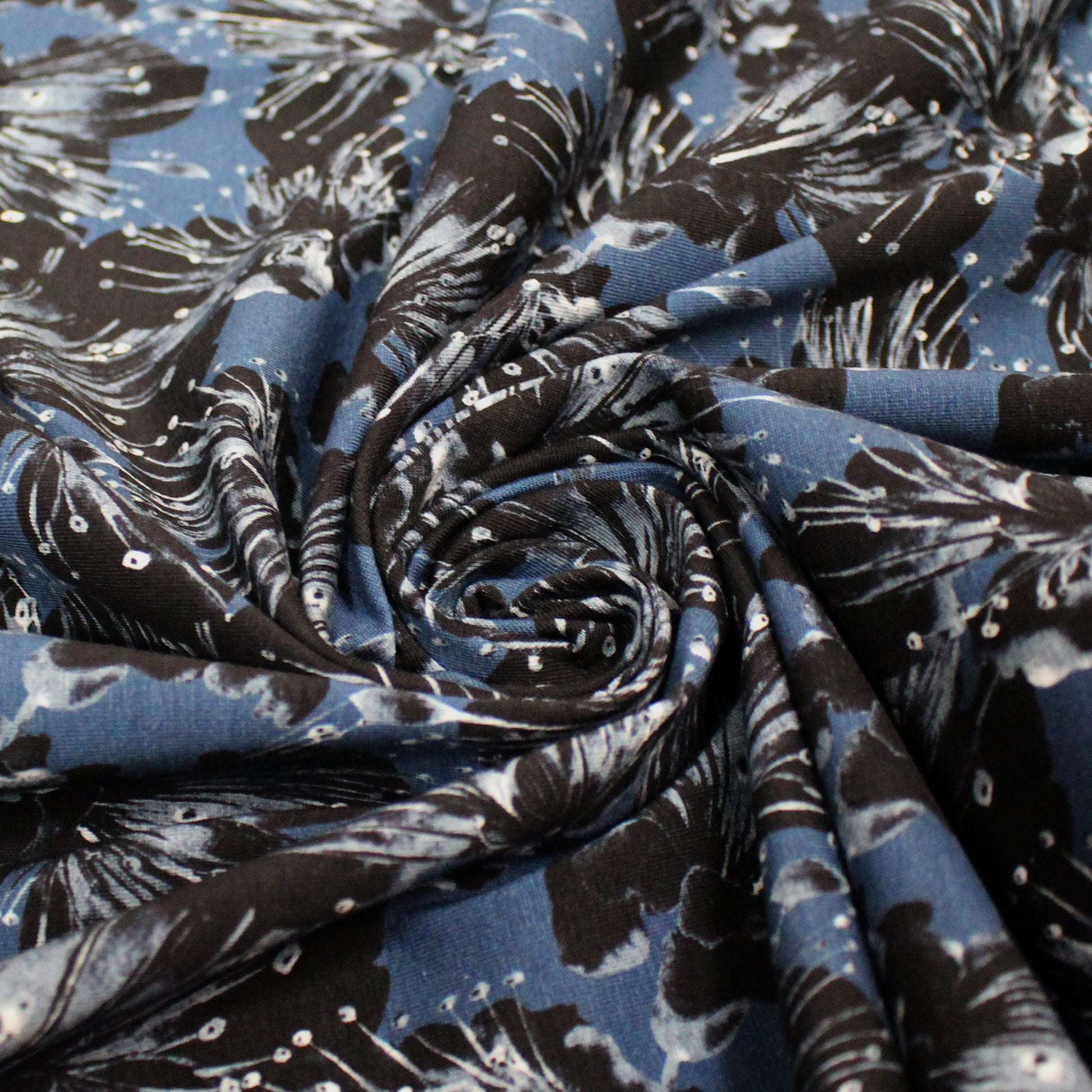 Dutch digital cotton knit 'ocean floral' Oeko-Tex cert.