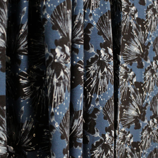 Dutch digital cotton knit 'ocean floral' Oeko-Tex cert.