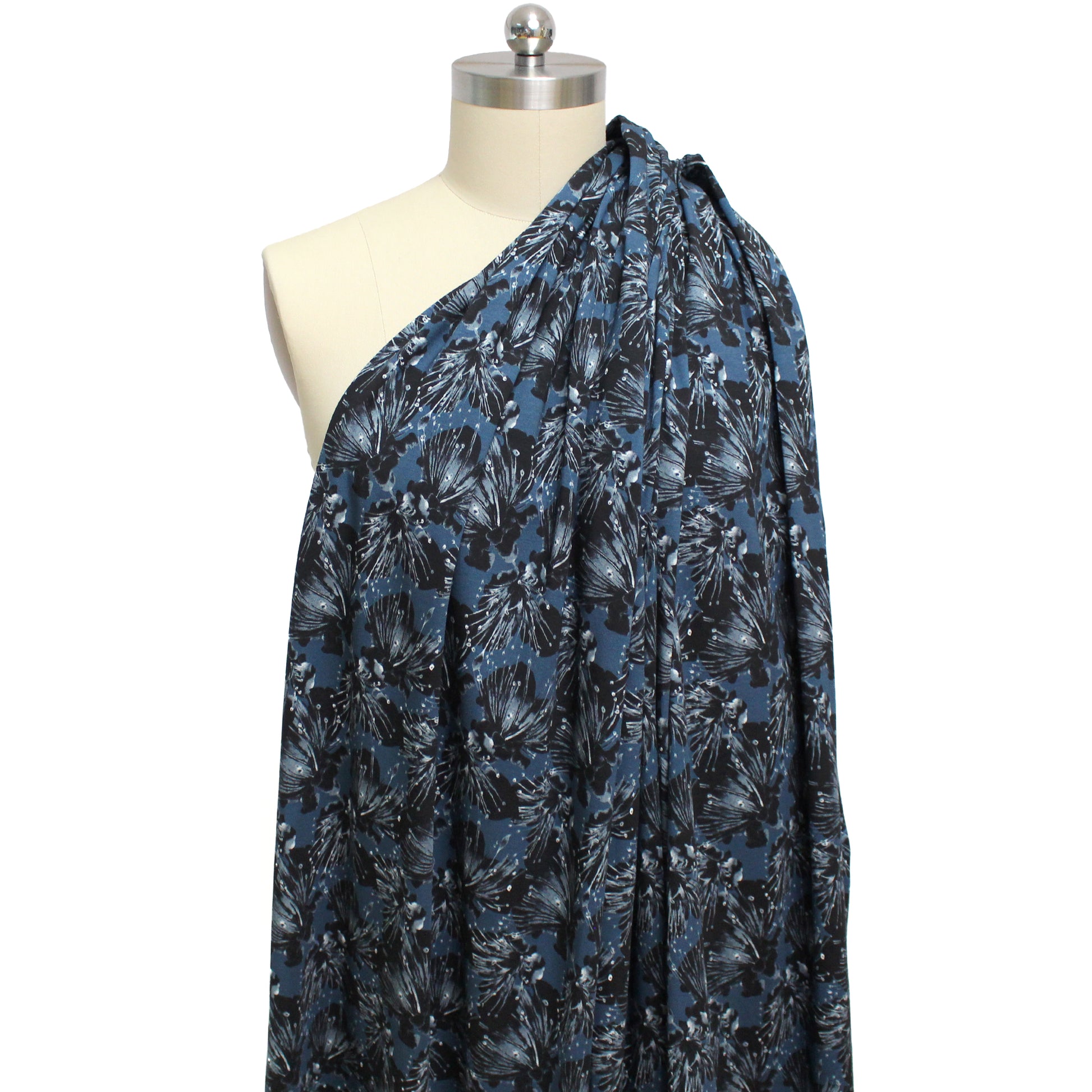 Dutch digital cotton knit 'ocean floral' Oeko-Tex cert.