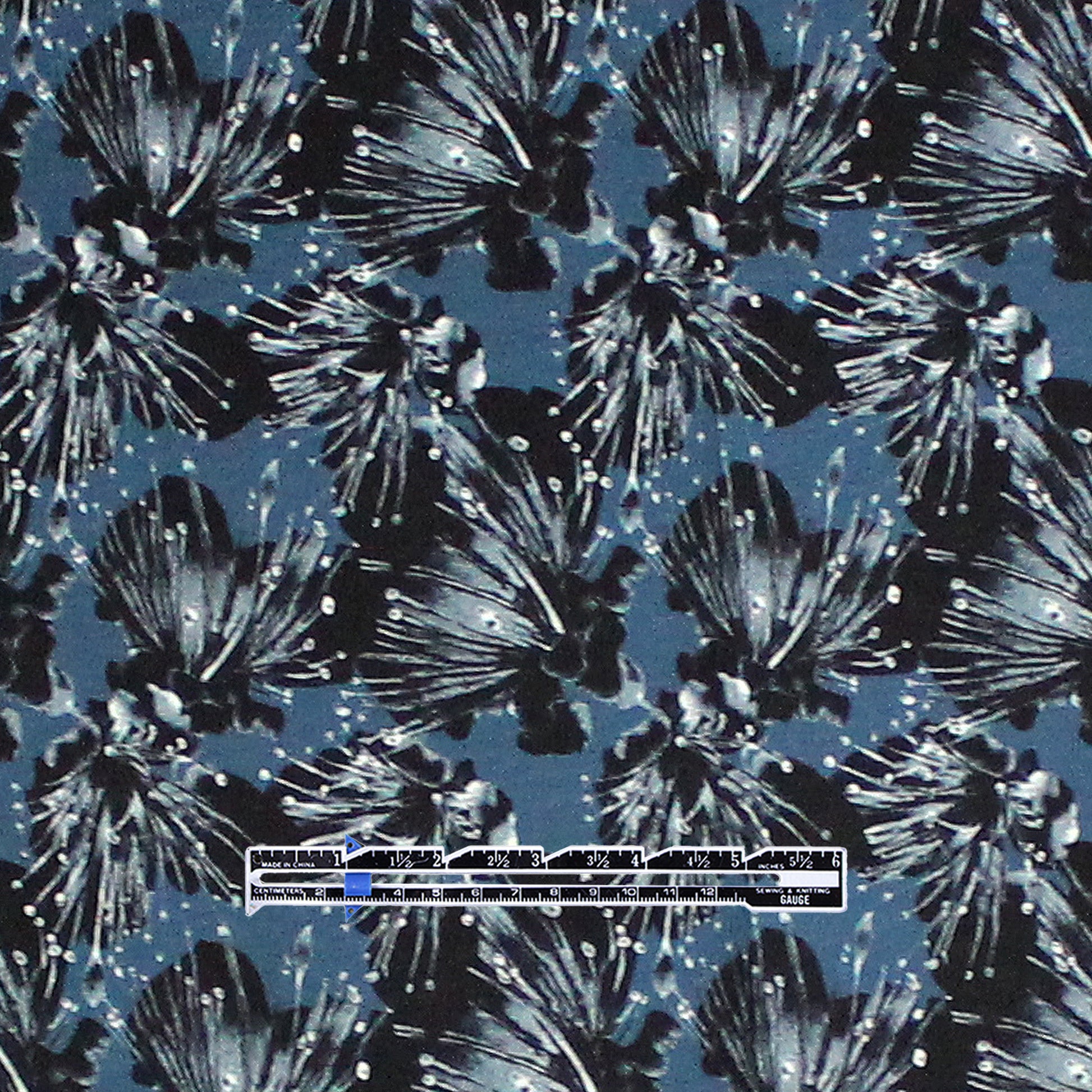 Dutch digital cotton knit 'ocean floral' Oeko-Tex cert.