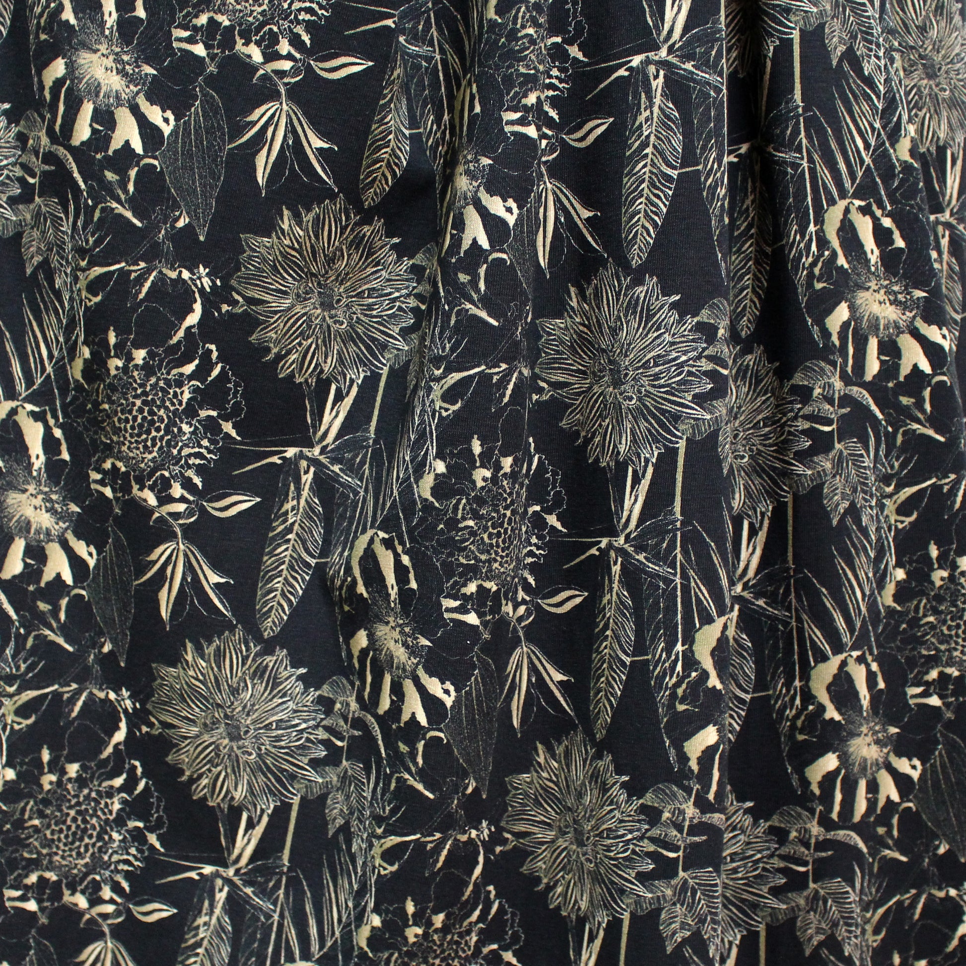 Dutch digital cotton knit 'floral repose' Oeko-Tex cert.