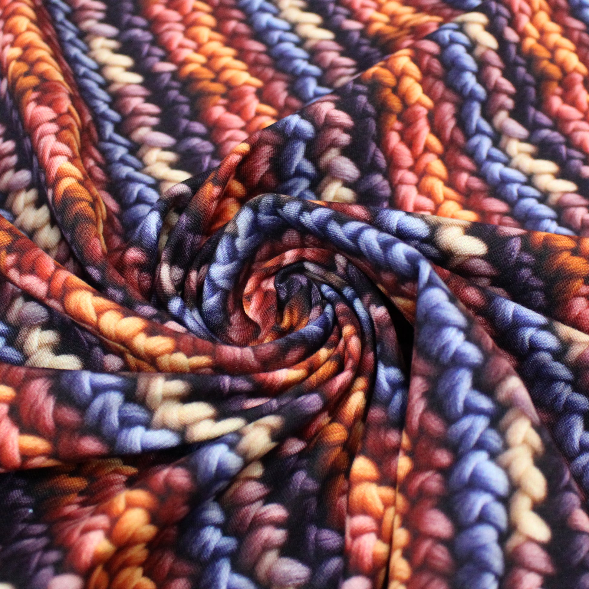 Dutch digital 'cozy stitches' brushed French terry knit, Oeko-Tex cert.