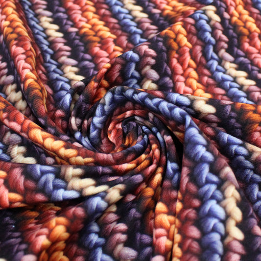 Dutch digital 'cozy stitches' brushed French terry knit, Oeko-Tex cert.