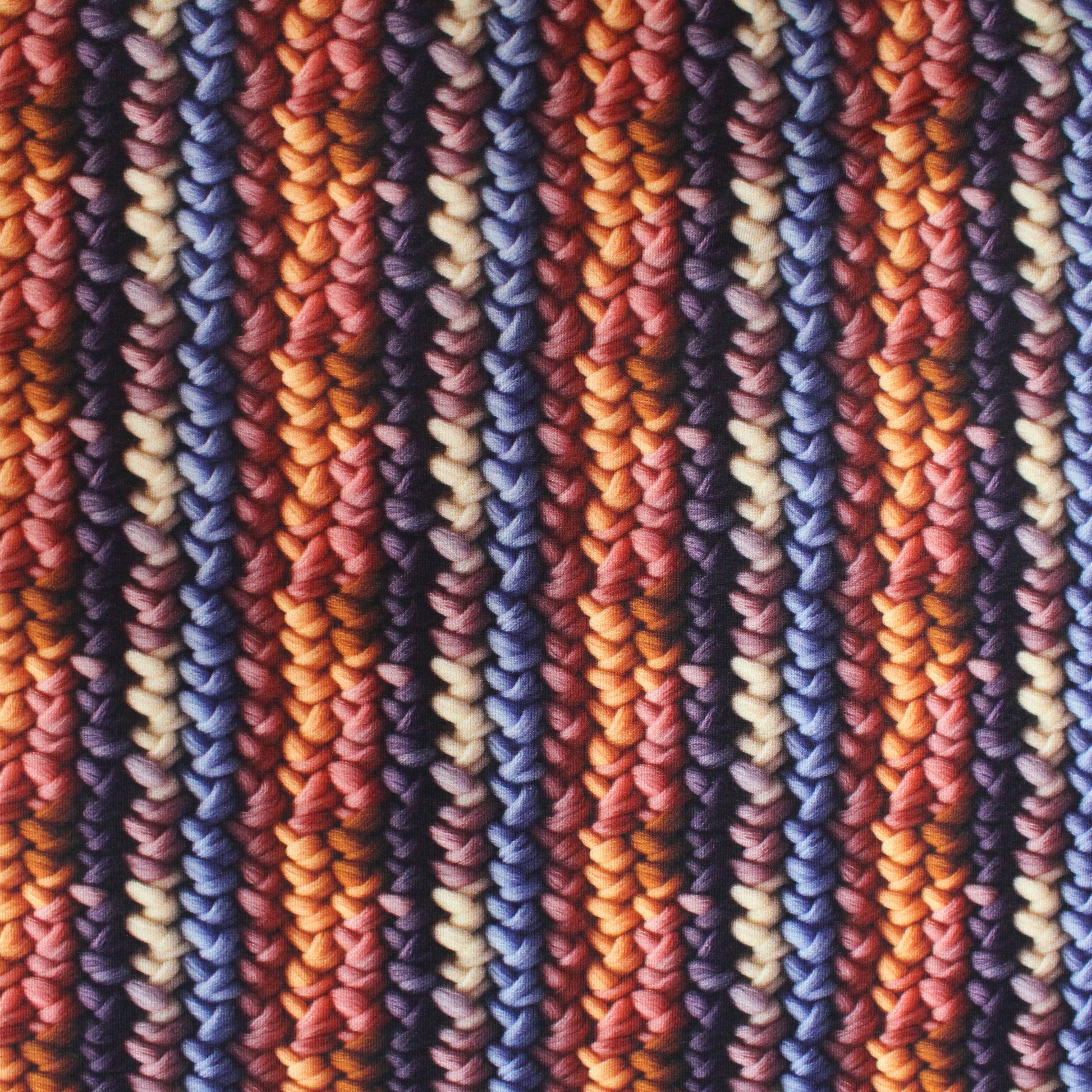 Dutch digital 'cozy stitches' brushed French terry knit, Oeko-Tex cert.