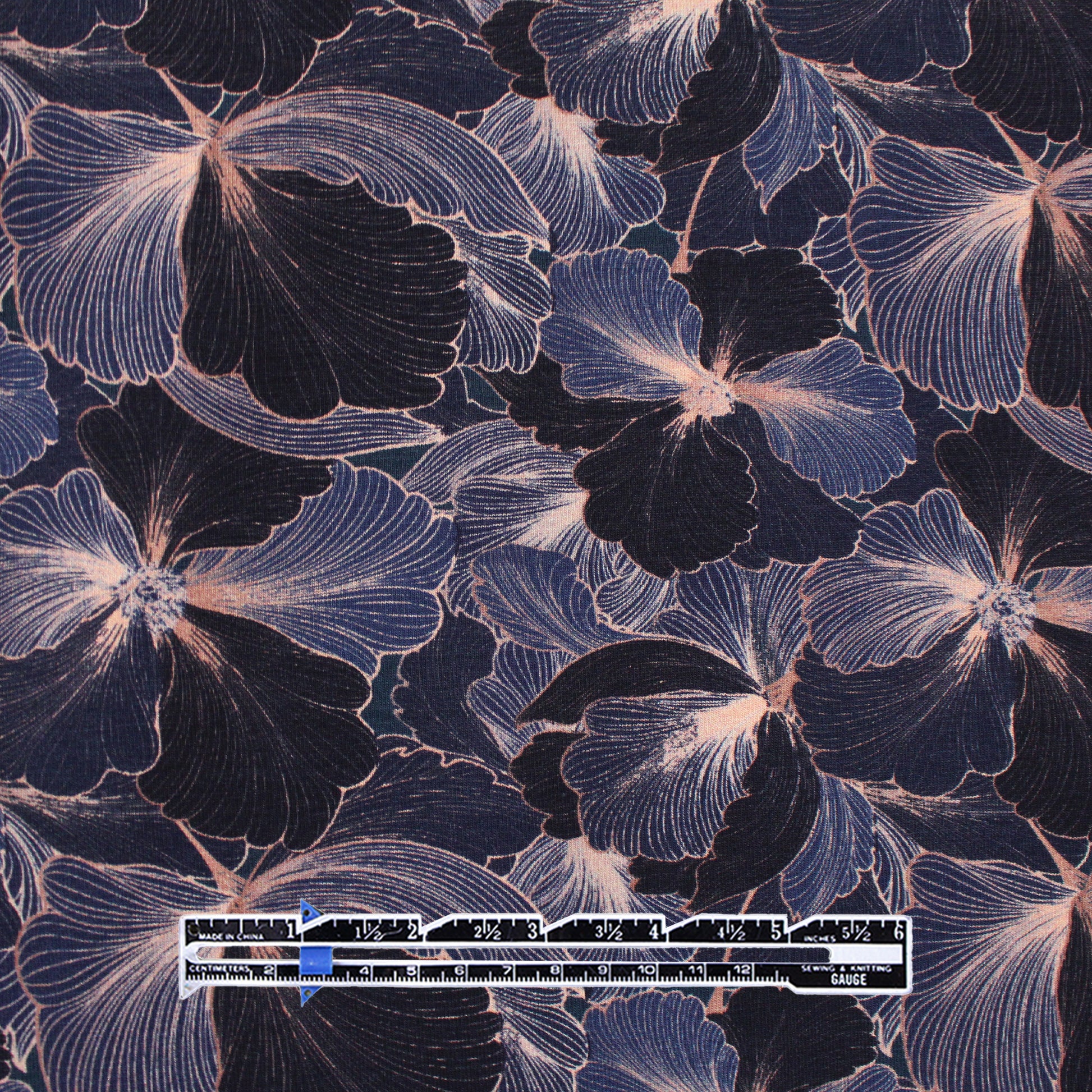 Dutch digital 'quiet blossoms' cotton knit Oeko-Tex cert.