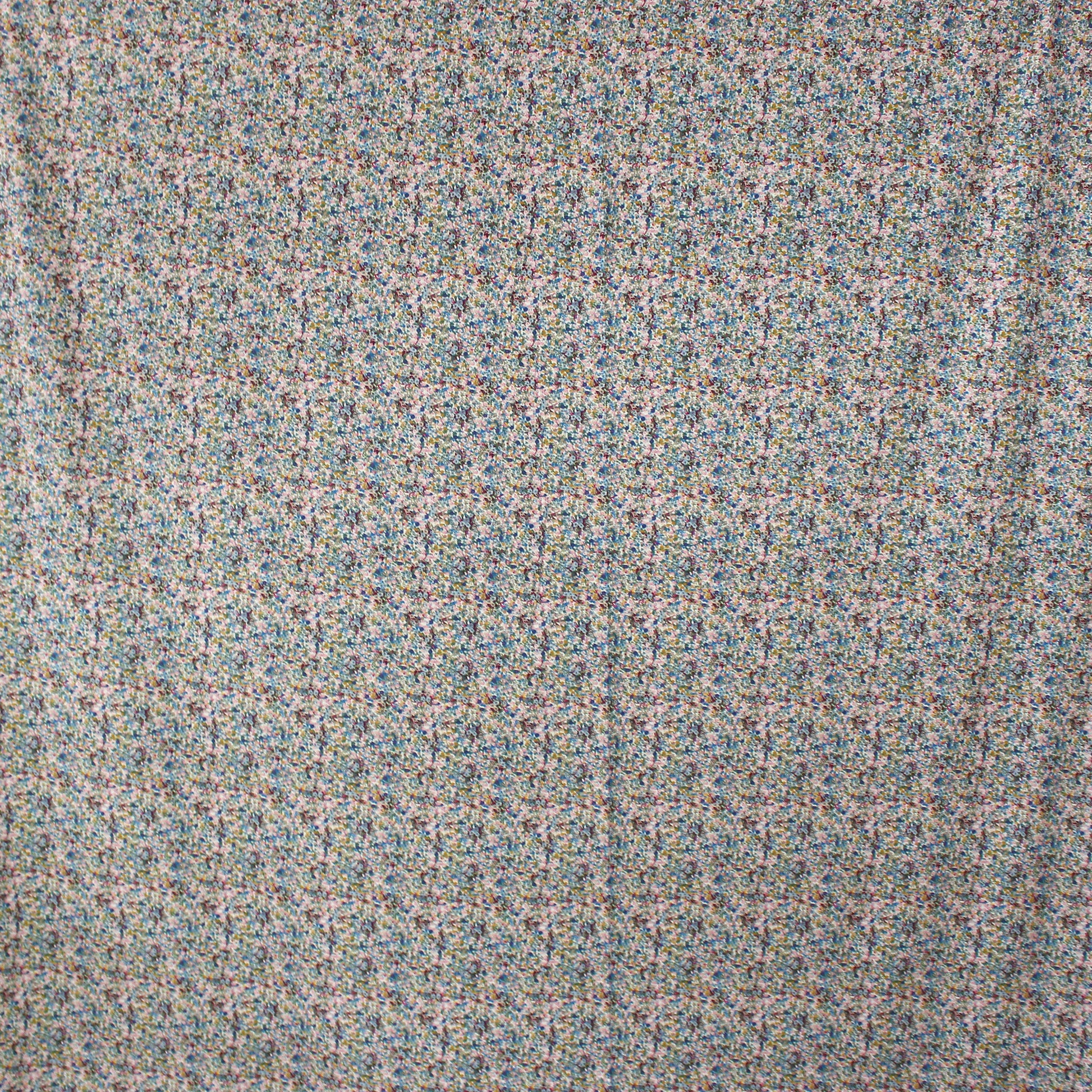 Dutch digital cotton knit 'Millefleurs' Oeko-Tex cert. - cream/blue
