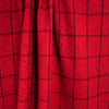 European windowpane all-wool double cloth - holly berry/black