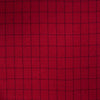 European windowpane all-wool double cloth - holly berry/black