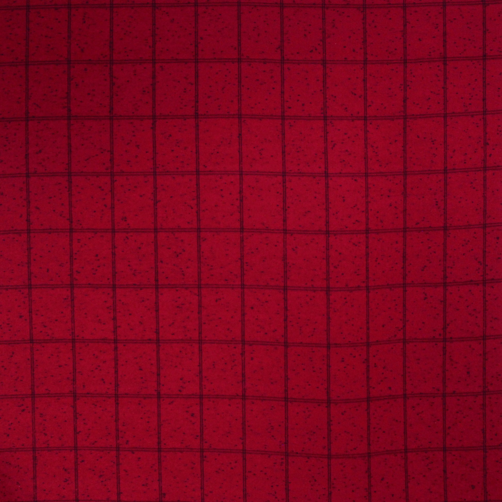 European windowpane all-wool double cloth - holly berry/black