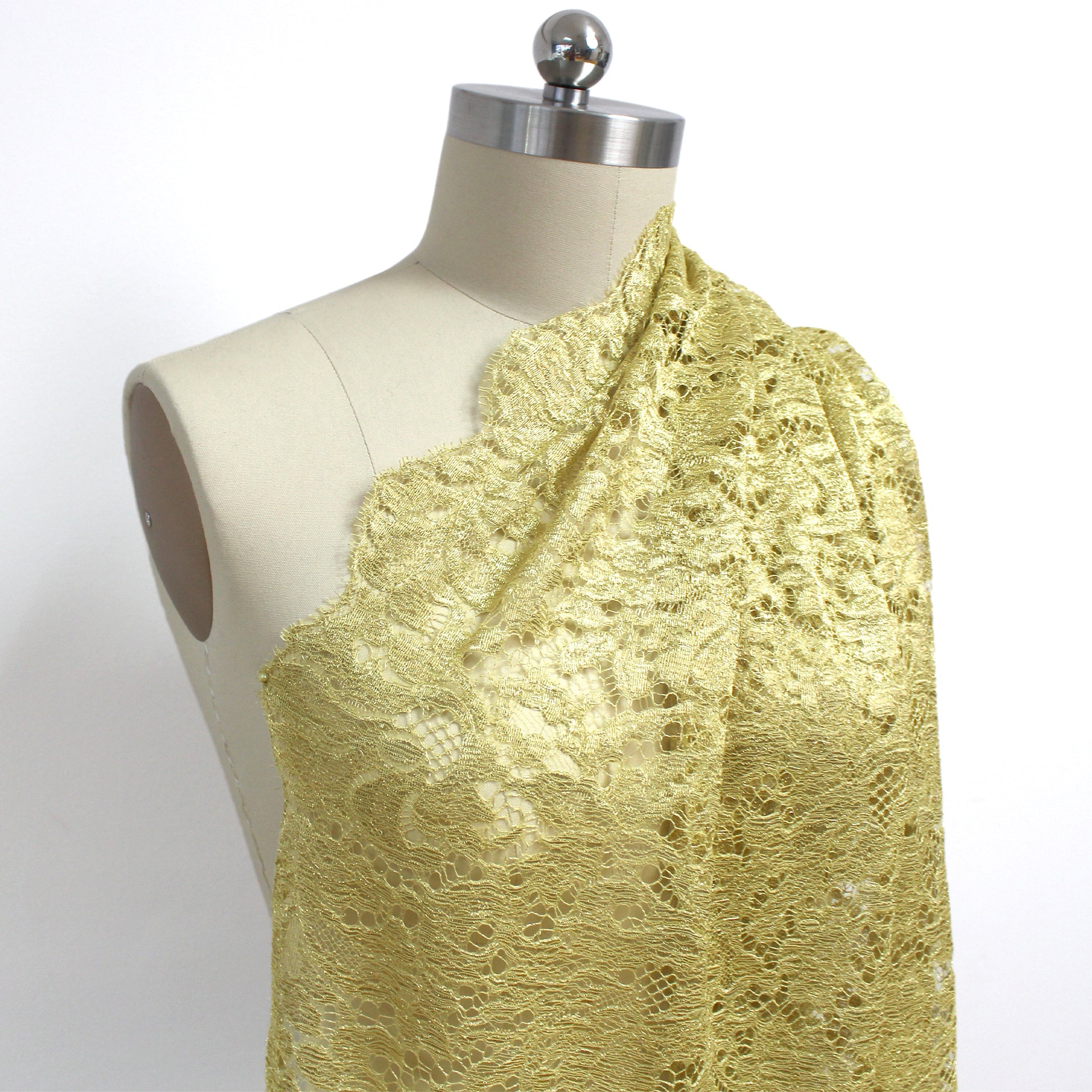 European 'gold leaf garden' lurex lace