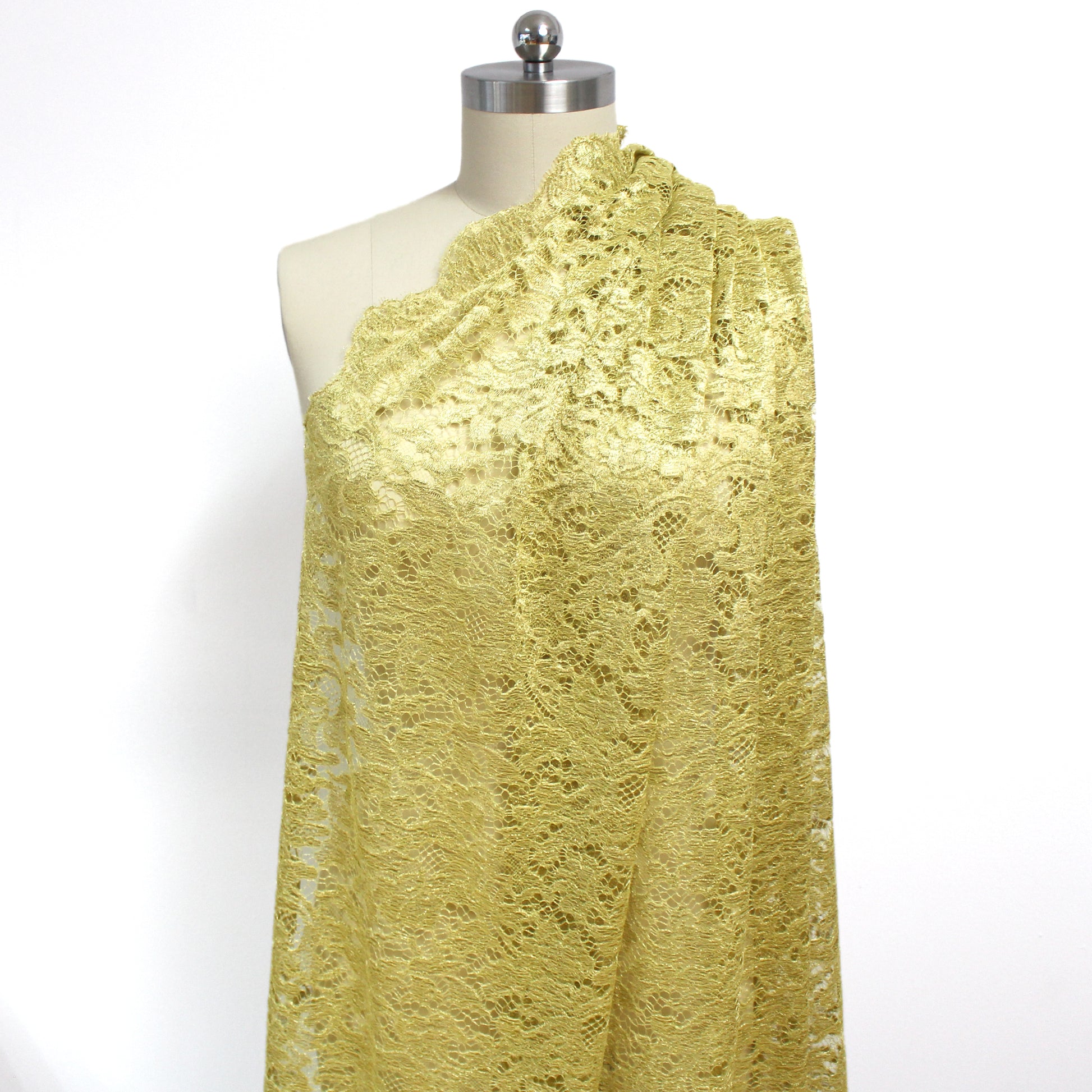 European 'gold leaf garden' lurex lace