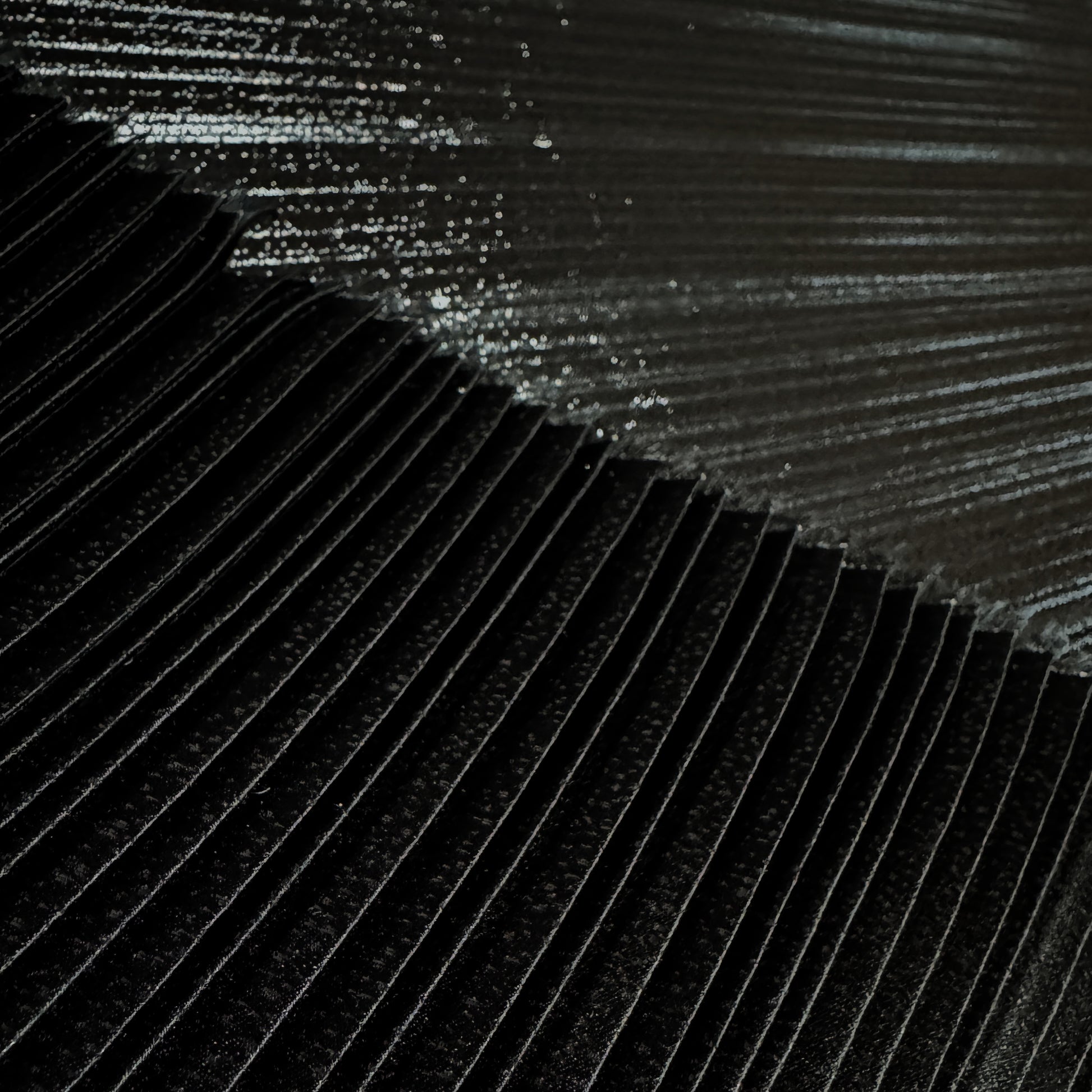 French silk/Lurex plisse - black