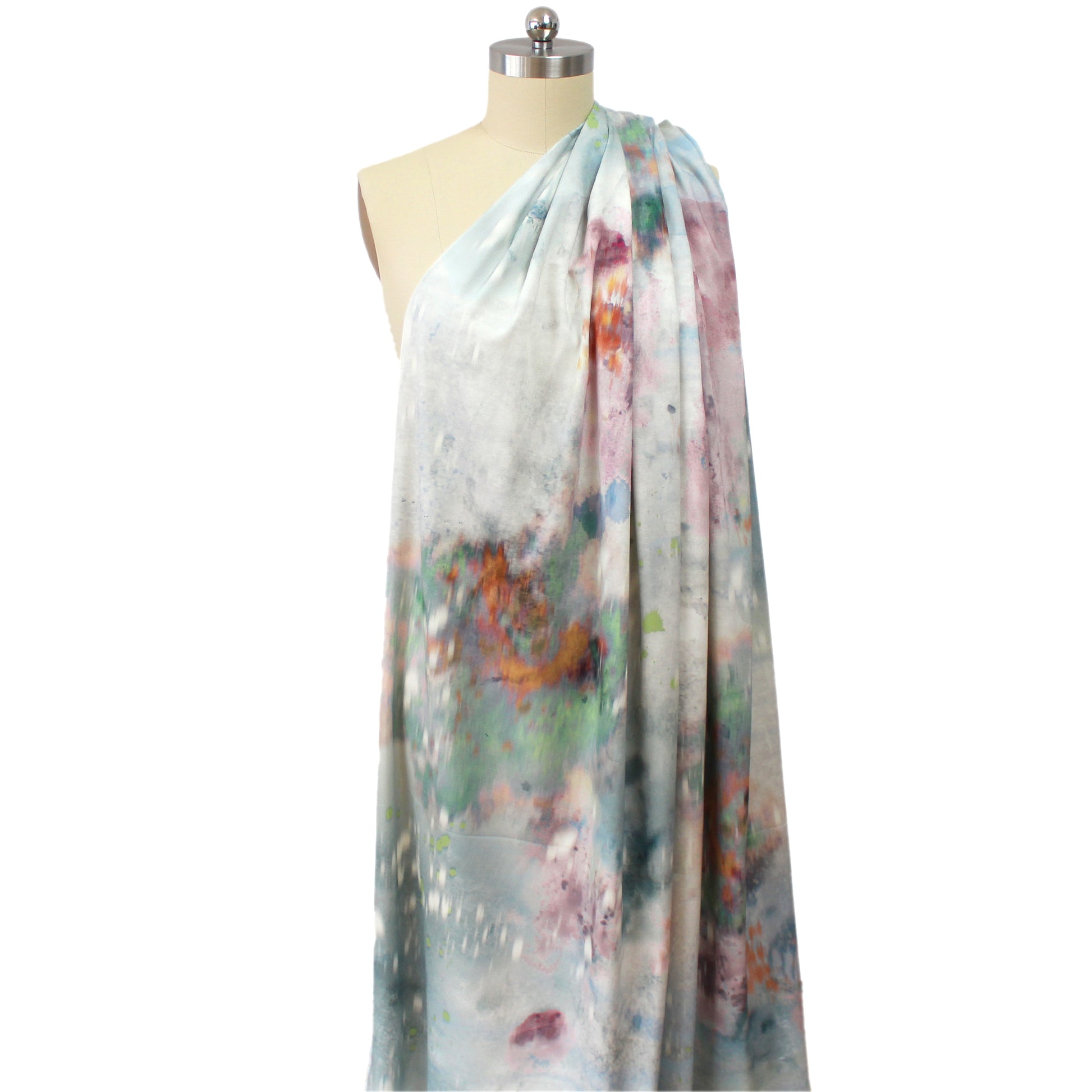 Italian 'pastel impression' mid-weight viscose crepe woven