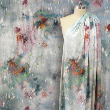 Italian 'pastel impression' mid-weight viscose crepe woven