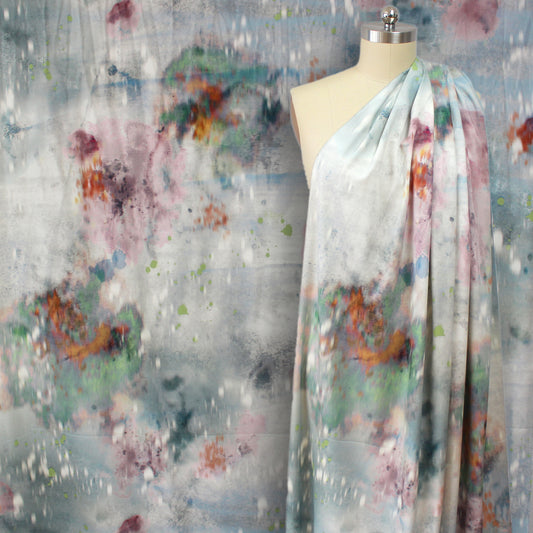 Italian 'pastel impression' mid-weight viscose crepe woven