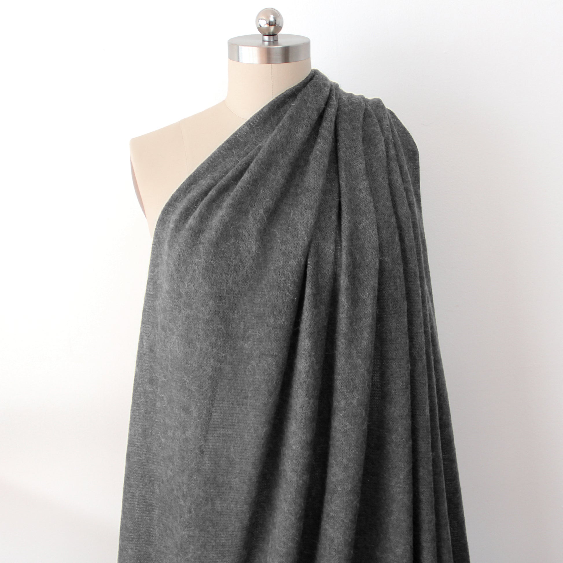luxury wool blend lightweight sweater knit - heathered gray