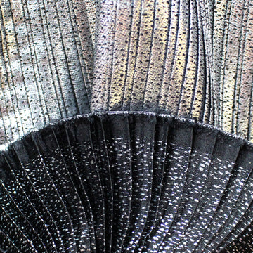 French silk/Lurex plisse - silver