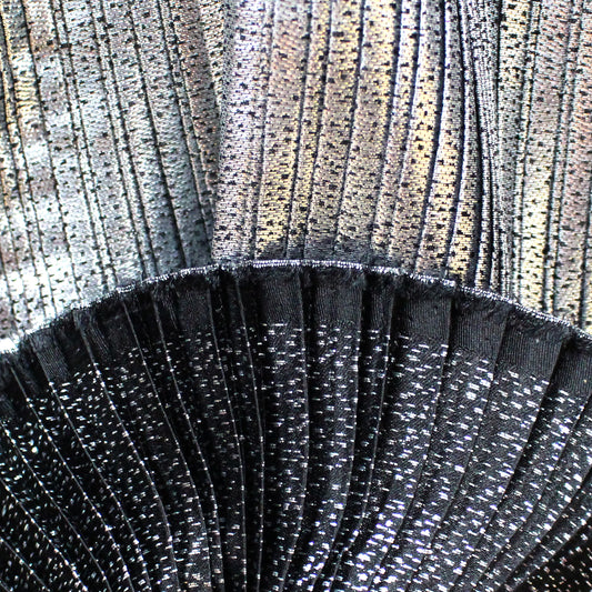 French silk/Lurex plisse - silver