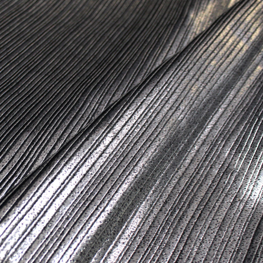 French silk/Lurex plisse - silver