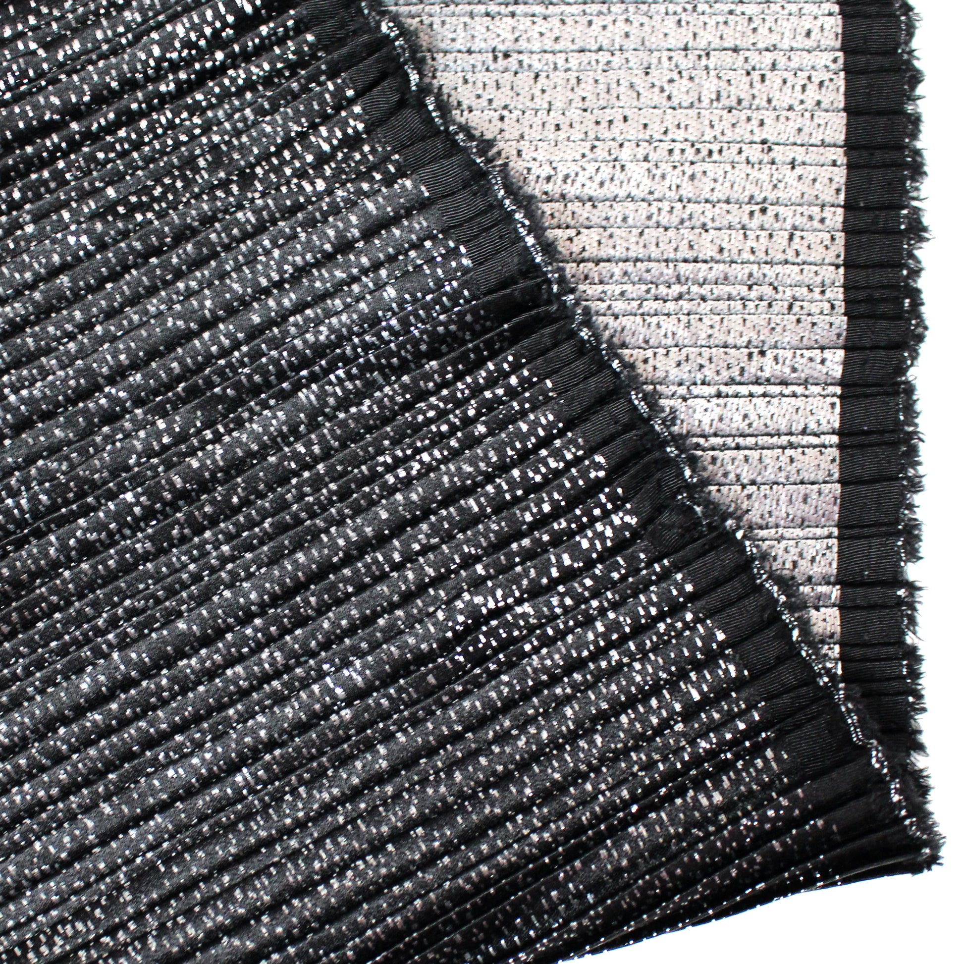 French silk/Lurex plisse - silver