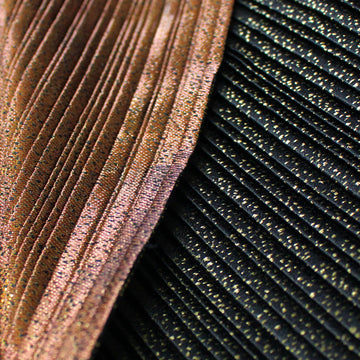 French silk/Lurex plisse - copper