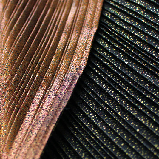French silk/Lurex plisse - copper