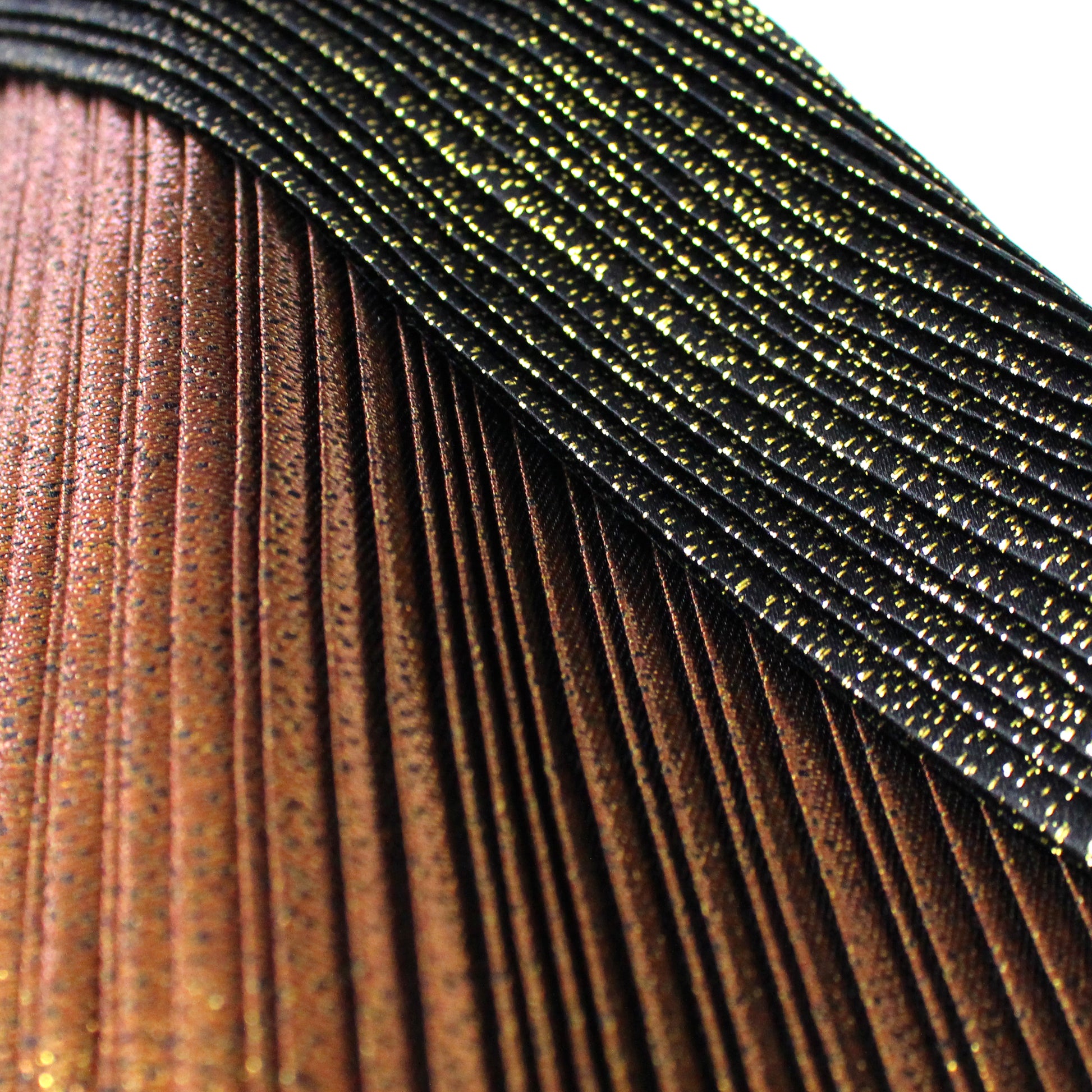 French silk/Lurex plisse - copper