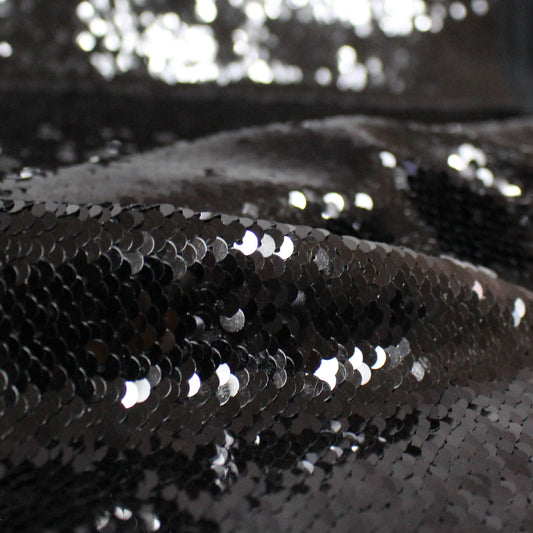 French fine-quality, flip sequin - jet black