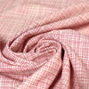 French 'petite check' viscose/wool suiting - cream/raspberry