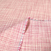 French 'petite check' viscose/wool suiting - cream/raspberry