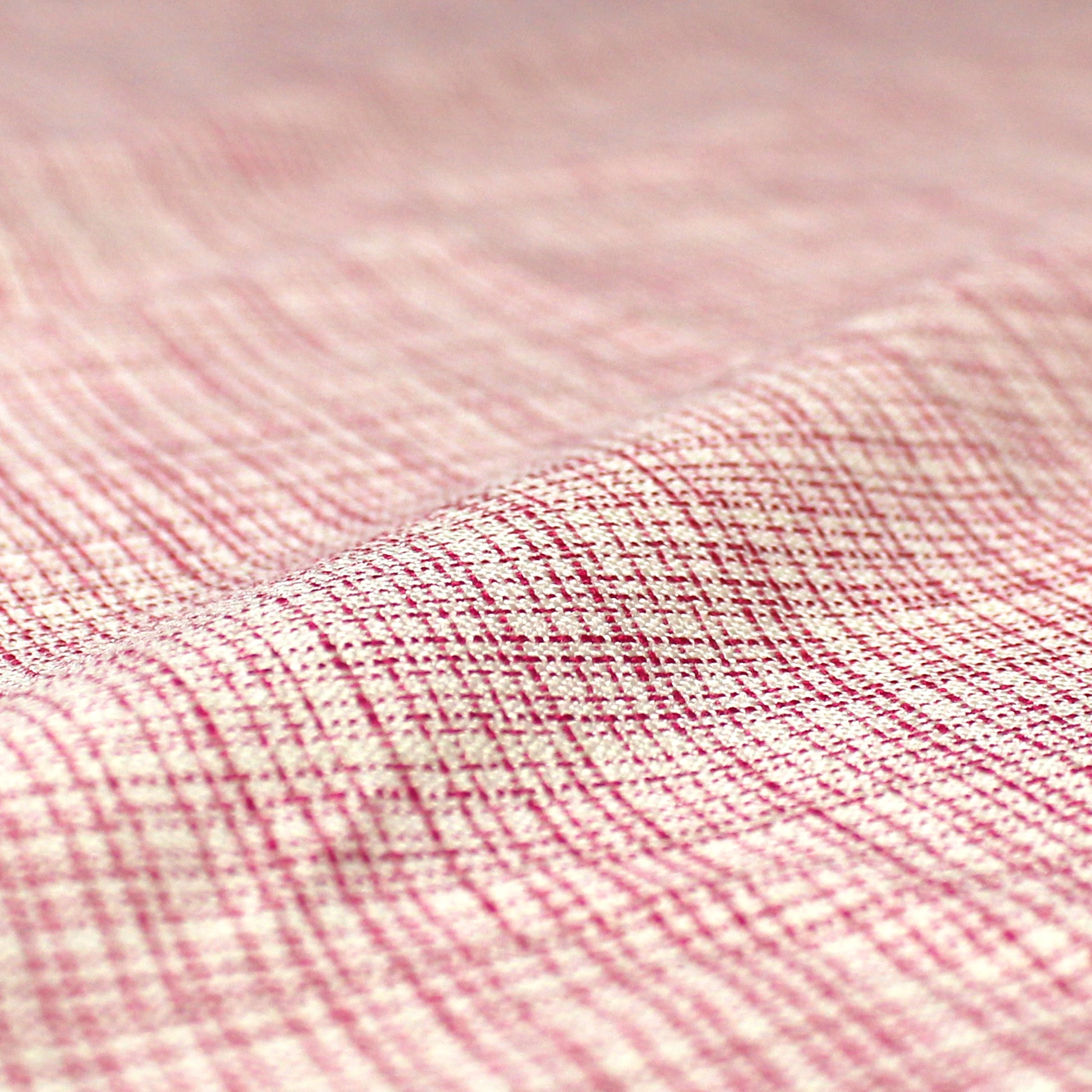 French 'petite check' viscose/wool suiting - cream/raspberry