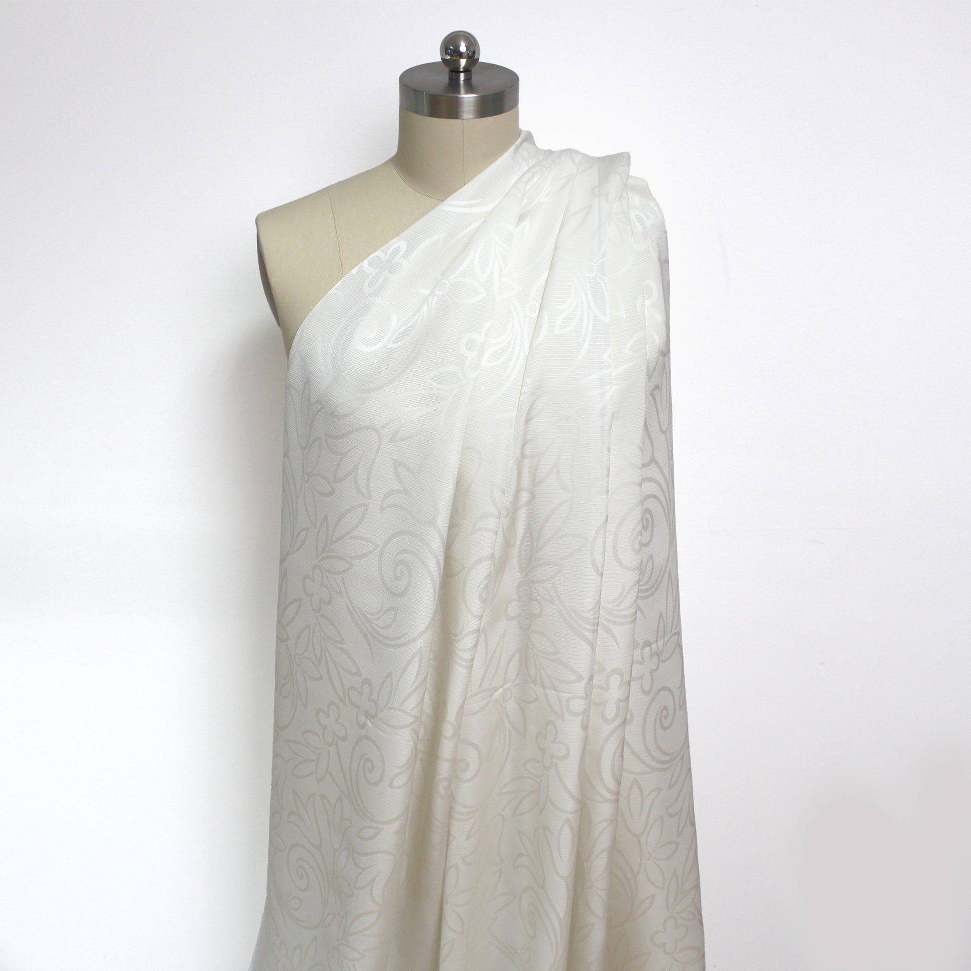 French 'snow white garden' dressweight viscose faille
