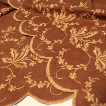 European scallop-edge embroidered flannel - cinnamon *VERY LIMITED*