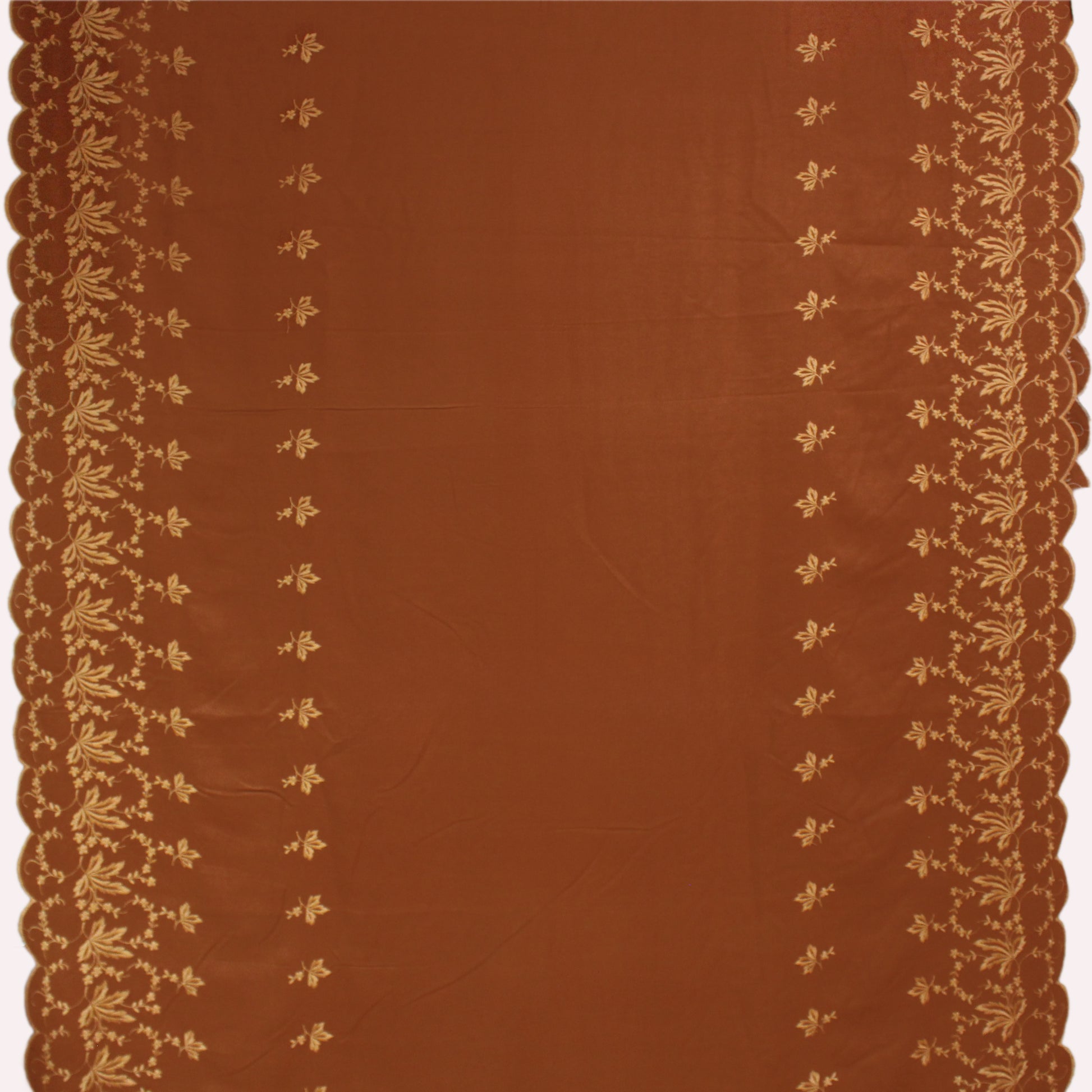 European scallop-edge embroidered flannel - cinnamon *VERY LIMITED*