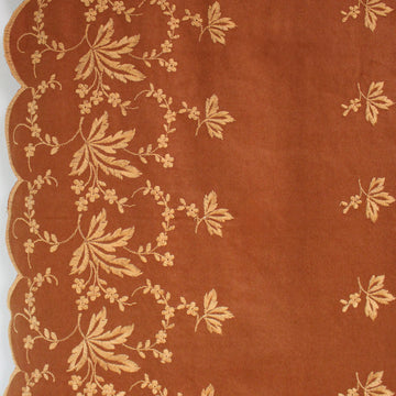 European scallop-edge embroidered flannel - cinnamon