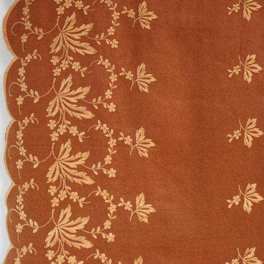 European scallop-edge embroidered flannel - cinnamon *VERY LIMITED*