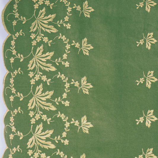 European scallop-edge embroidered flannel - basil *VERY LIMITED*