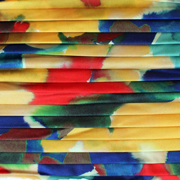 Dutch abstract floral plisse - jade/blue