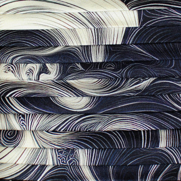 Dutch abstract 'milky way' plisse - gunmetal/cream