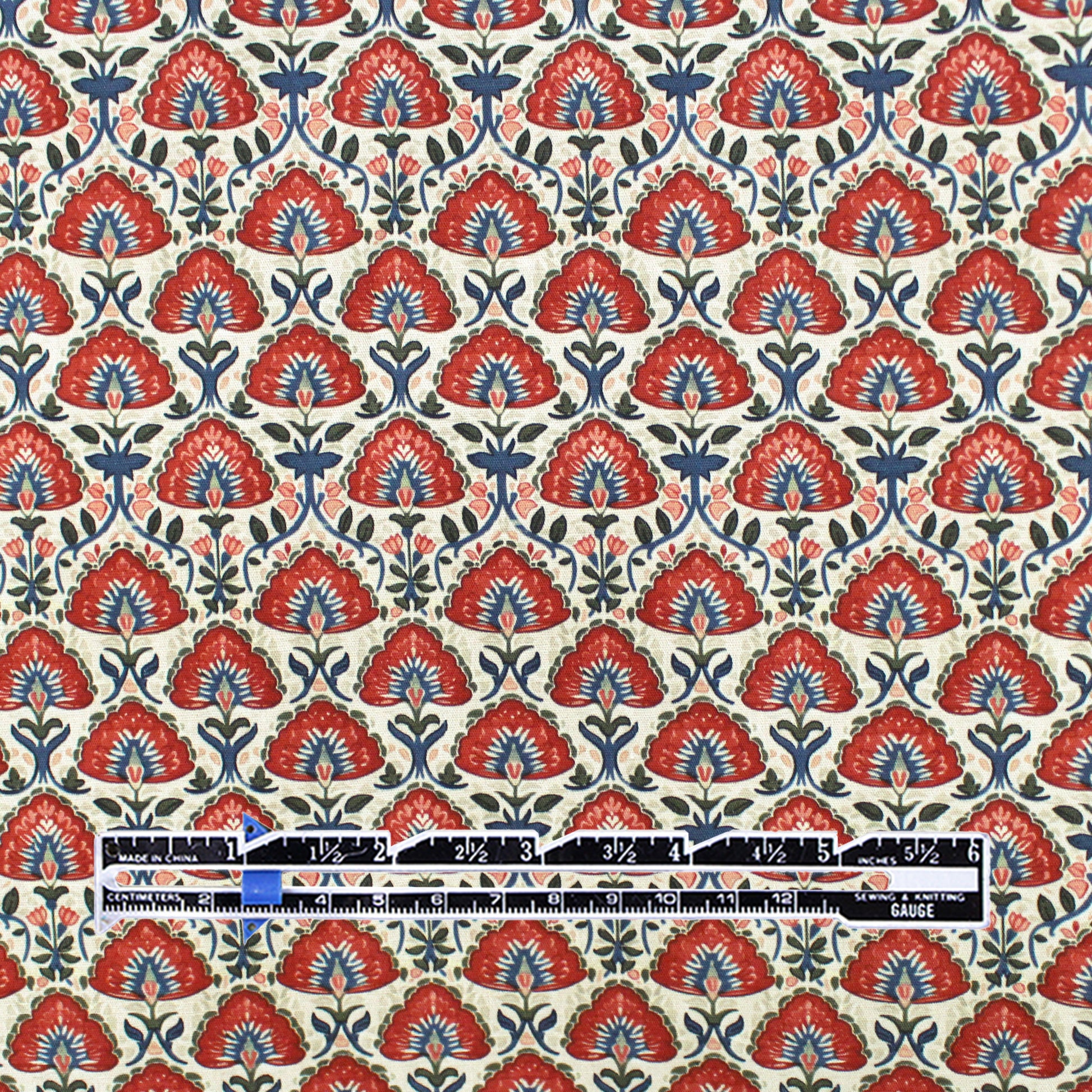 Dutch 'Cotswold floral' cotton poplin - currant