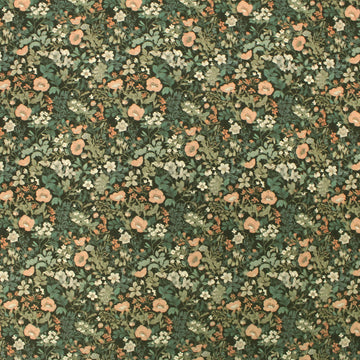 Dutch 'Cotswold floral' cotton poplin - sage