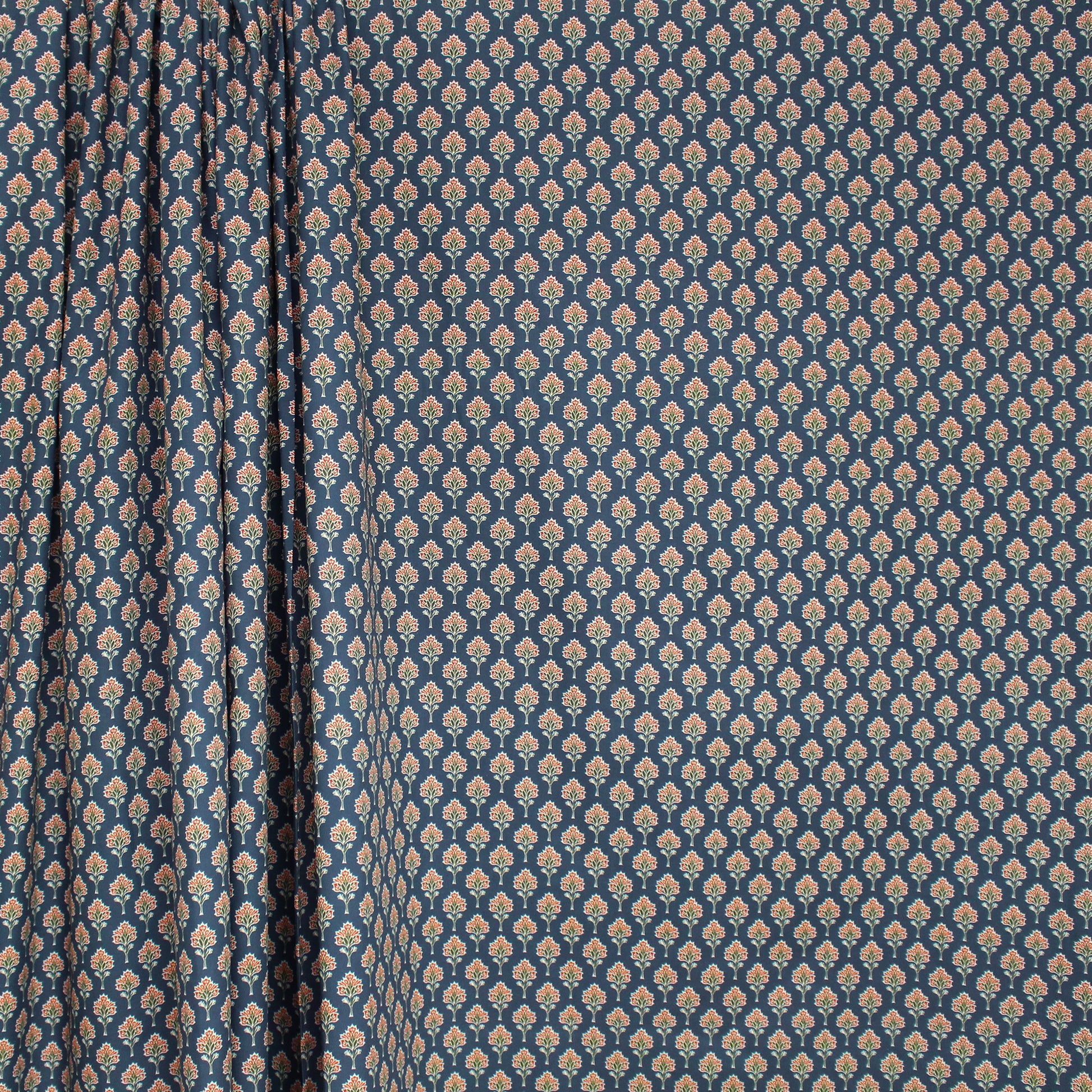 Dutch 'Cotswold floral' cotton poplin - loch blue