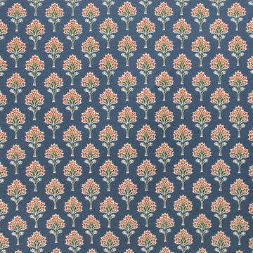 Dutch 'Cotswold floral' cotton poplin - loch blue