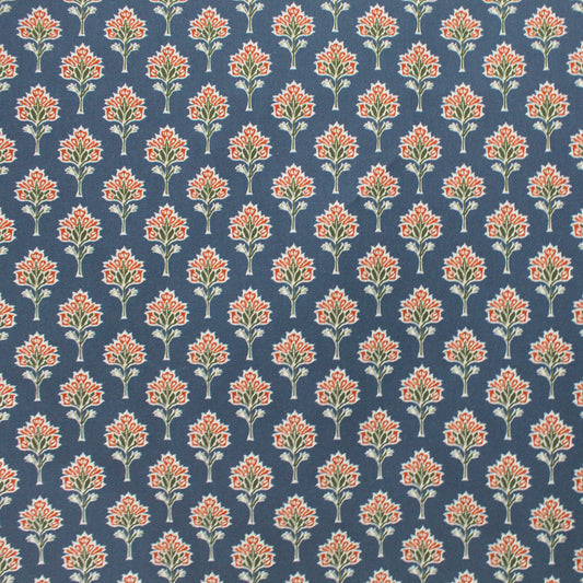 Dutch 'Cotswold floral' cotton poplin - loch blue