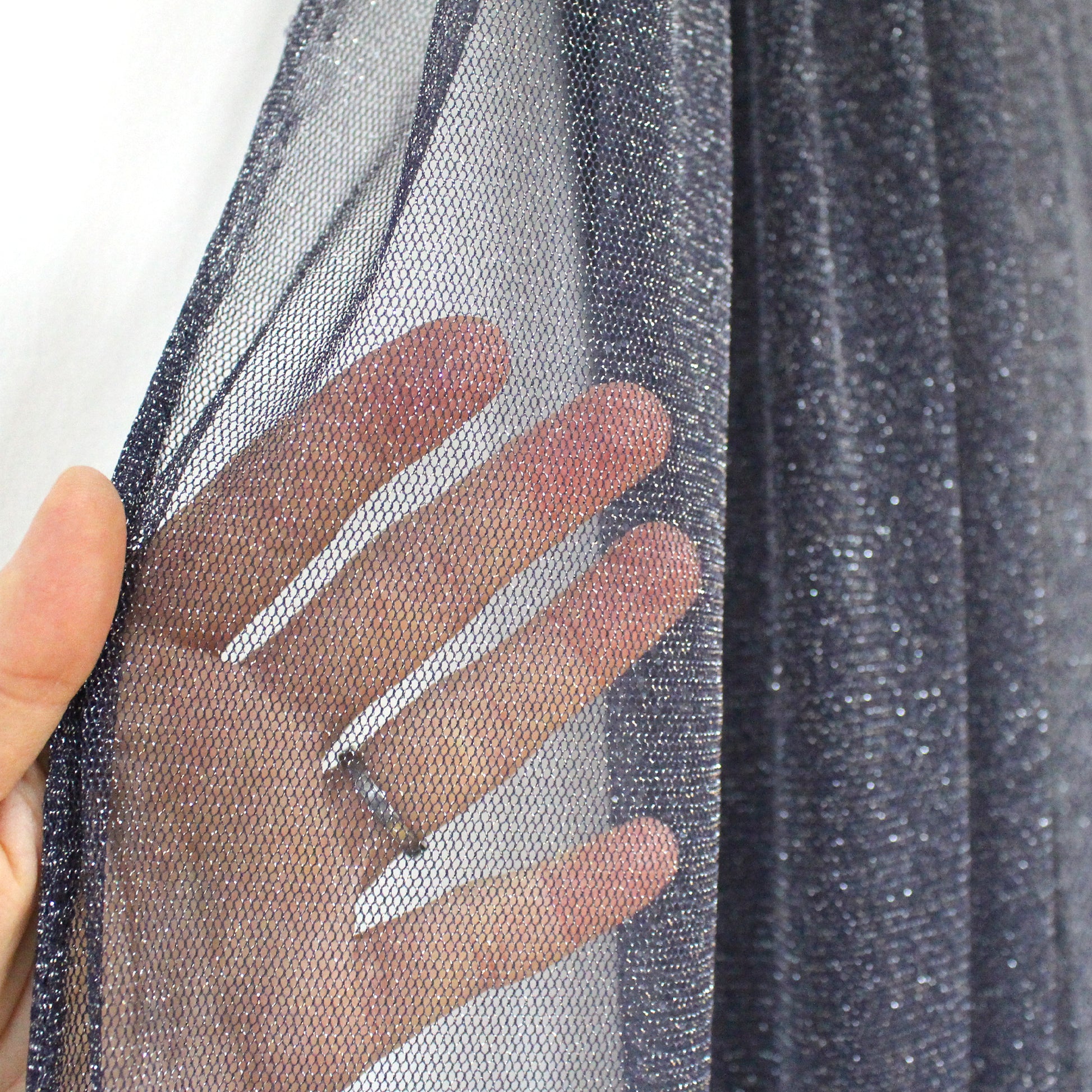 metallic semi-sheer 'twinkle mesh' - night sky