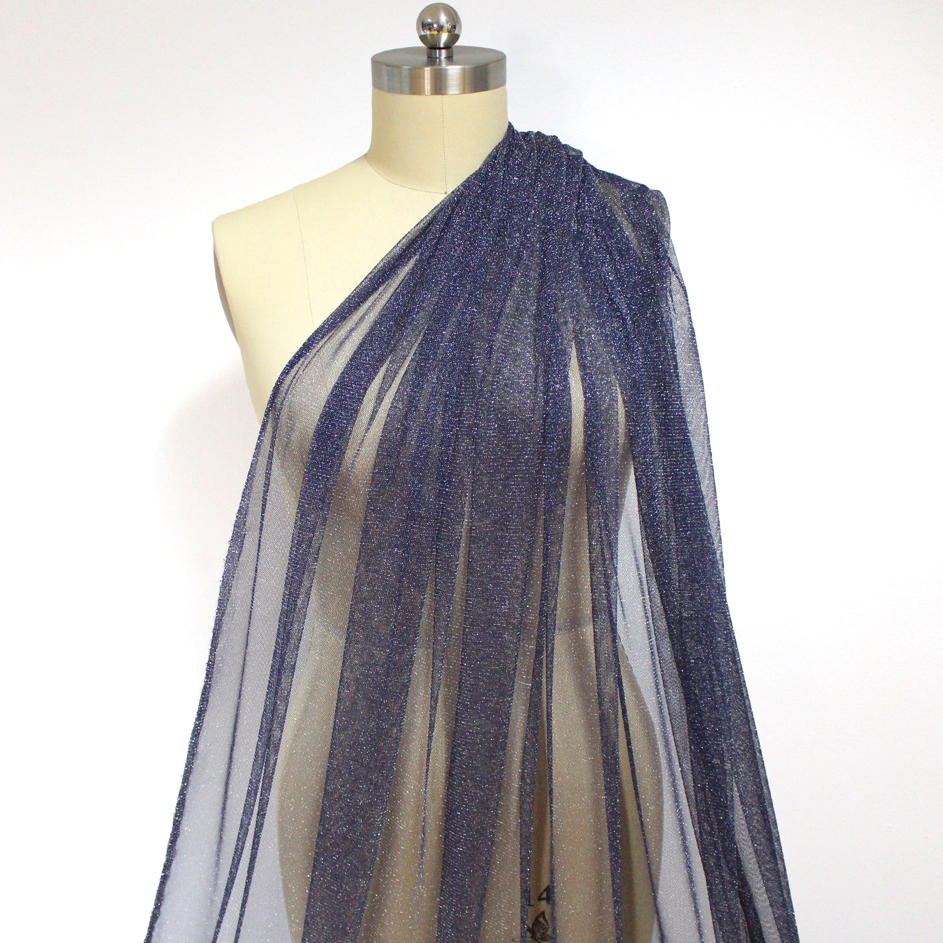 metallic semi-sheer 'twinkle mesh' - night sky