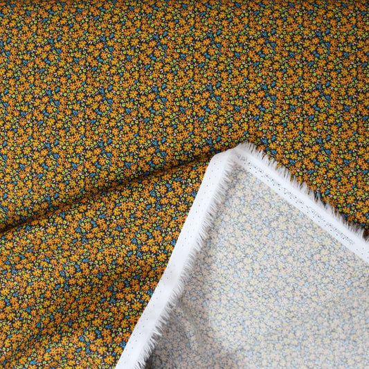 Dutch 'ditsy floral' cotton poplin - pumpkin