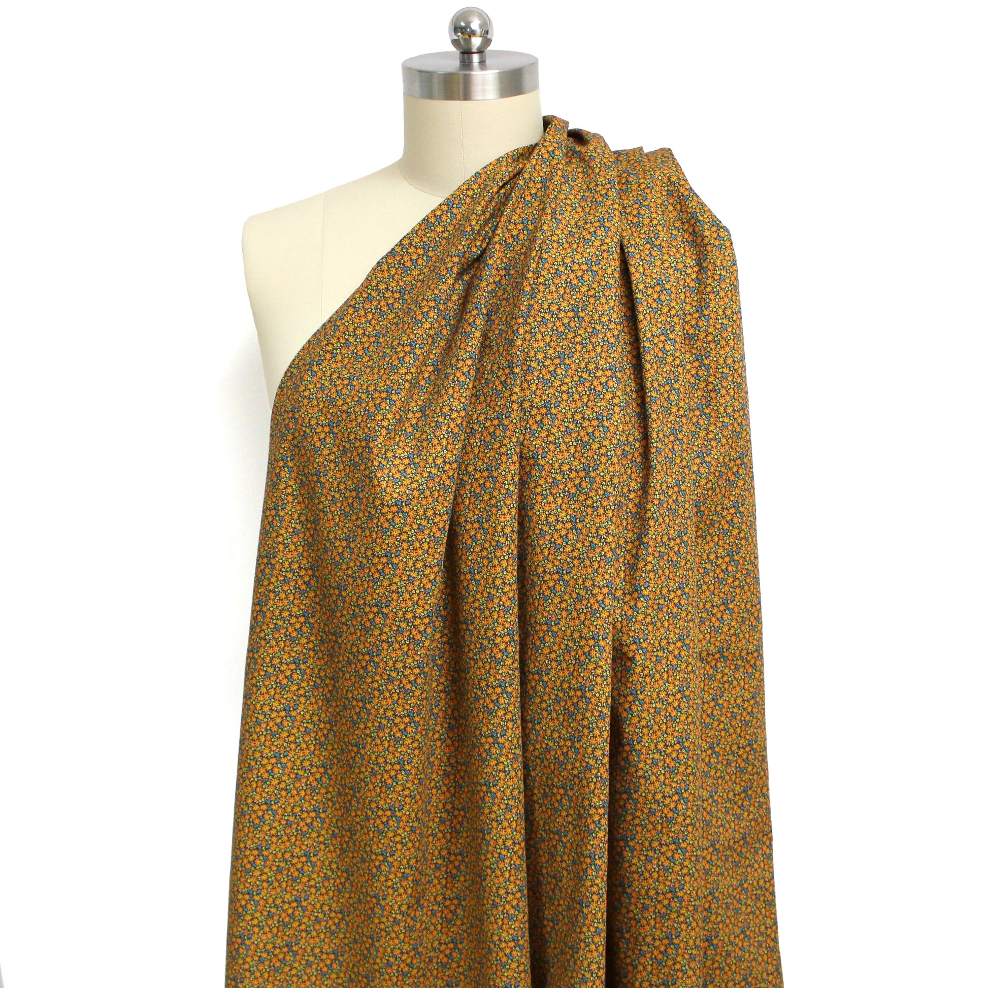 Dutch 'ditsy floral' cotton poplin - pumpkin